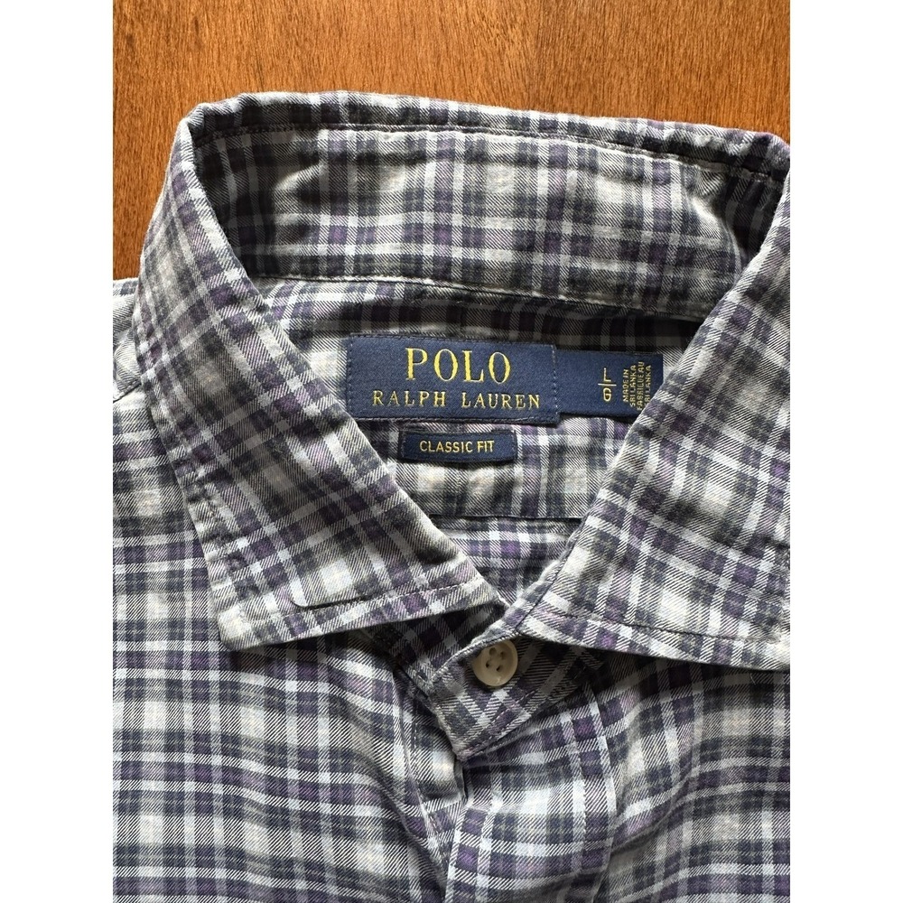 Polo Ralph Lauren Men's Classic Fit Plaid Long Sleeve Button Down Shirt L - Picture 5 of 5